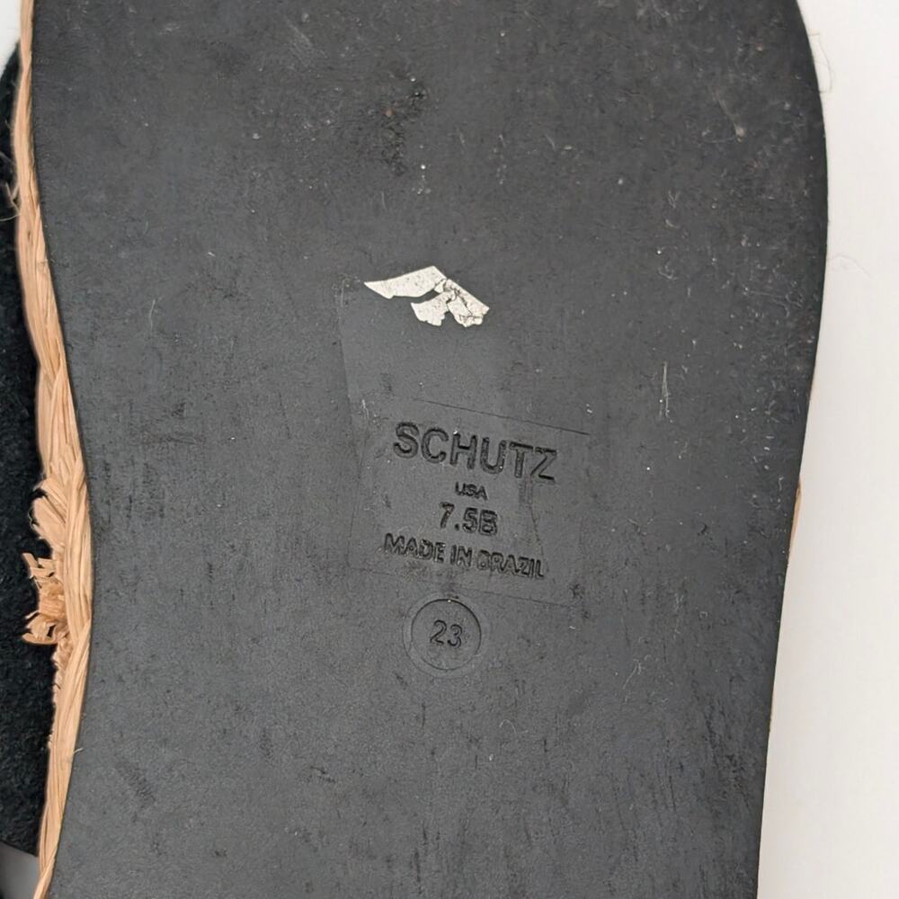 Schutz Enola Rope Platform Women's Sandals Suede Black Size US7.5B EU38 - Picture 9 of 11